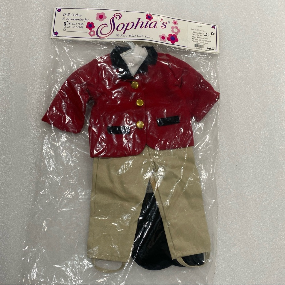 Sophia's 18” Doll Equestrian Red Riding Jacket Tan Pants Hat Fits AG Dolls New